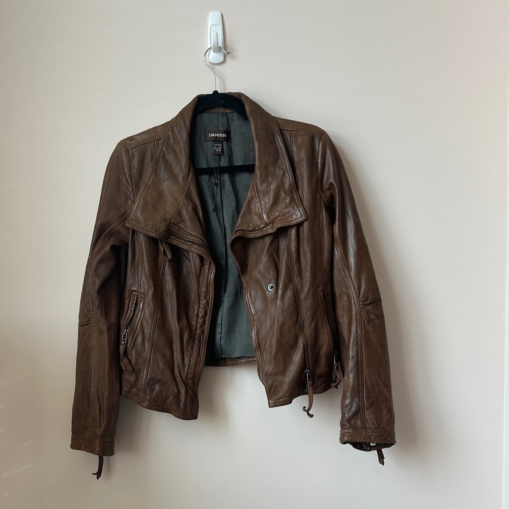 Genuine Brown Distressed leather jacket